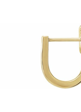 14K White Gold Geometric J-Hoop Earrings