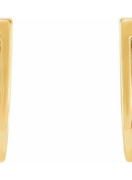 14K White Gold Geometric J-Hoop Earrings