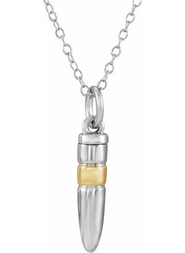 Sterling Silver 14K Yellow Gold-Plated Bullet Ash Holder 18