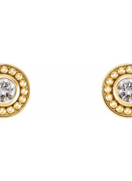 14K White Gold 1/5 CTW Natural Diamond Beaded Earrings