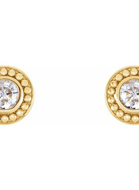 14K White Gold 1/5 CTW Natural Diamond Beaded Earrings