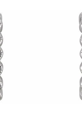 14K White Gold .08 CTW Natural Diamond 11.2 mm Hoop Earrings