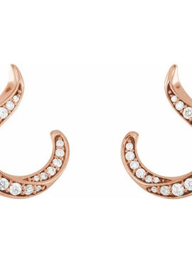 14K White Gold 3/8 CTW Natural Diamond Freeform Earrings