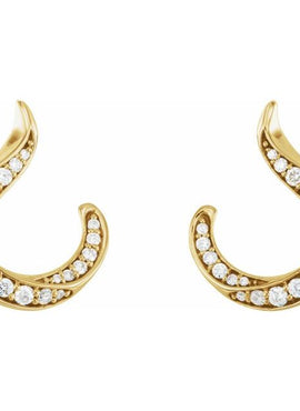 14K White Gold 3/8 CTW Natural Diamond Freeform Earrings