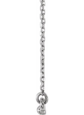 14K White Gold Beaded Bar 16-18