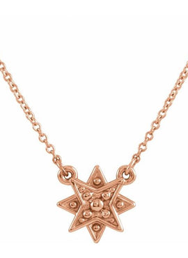 14K White Gold Star 16-18