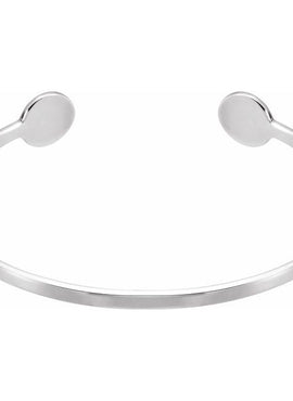 14K White Gold Engravable Cuff 6 3/4