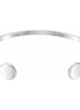 14K White Gold Engravable Cuff 6 3/4