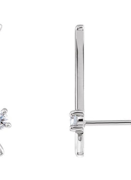 14K White Gold 1/8 CTW Natural Diamond Ear Climbers