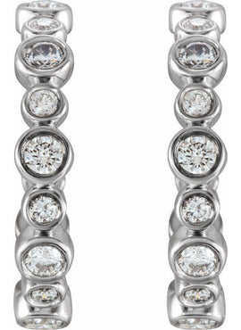 14K White Gold 1/4 CTW Natural Diamond 10.5 mm Hoop Earrings