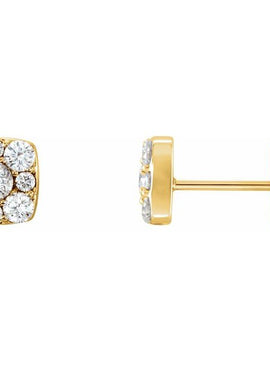 14K White Gold 1/2 CTW Natural Diamond Cluster Earrings