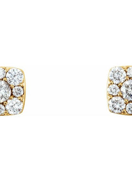 14K White Gold 1/2 CTW Natural Diamond Cluster Earrings