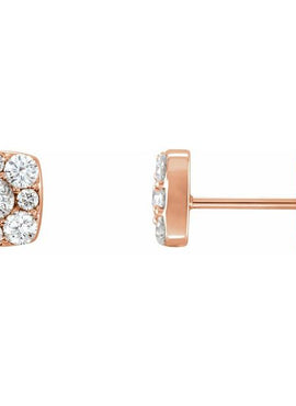 14K White Gold 1/2 CTW Natural Diamond Cluster Earrings