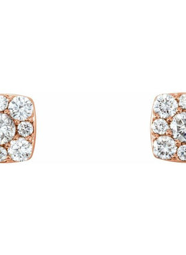 14K White Gold 1/2 CTW Natural Diamond Cluster Earrings