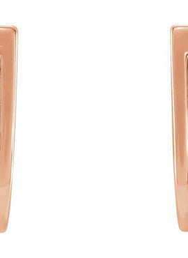 14K White Gold Geometric J-Hoop Earrings