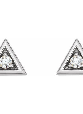 14K White Gold 1/8 CTW Natural Diamond Geometric Earrings