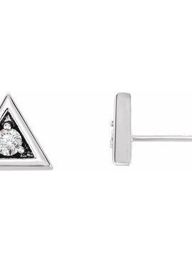 14K White Gold 1/8 CTW Natural Diamond Geometric Earrings