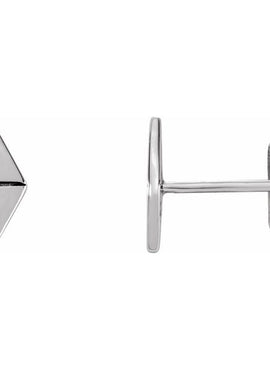14K White Gold Geometric Earrings
