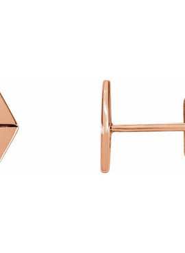 14K White Gold Geometric Earrings