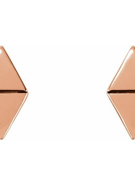 14K White Gold Geometric Earrings