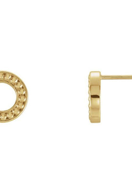 14K White Gold Beaded Stud Earrings