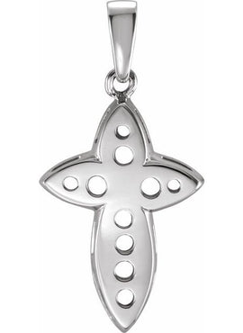 14K White Gold 1/4 CTW Natural Diamond Cross Pendant