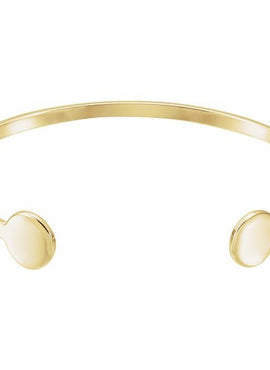 14K White Gold Engravable Cuff 6 3/4