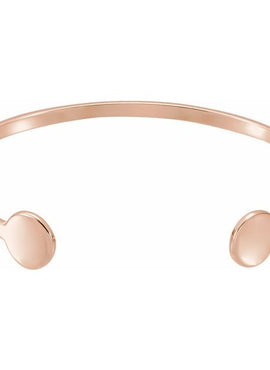 14K White Gold Engravable Cuff 6 3/4