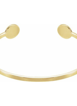 14K White Gold Engravable Cuff 6 3/4