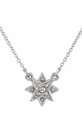 14K White Gold Star 16-18