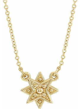 14K White Gold Star 16-18