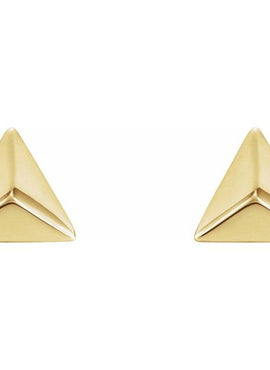 14K White Gold Pyramid Single Earring