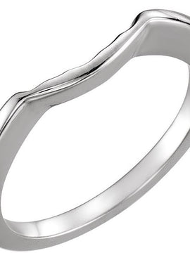 14K White Gold Matching Band for 5.2 mm Round Ring