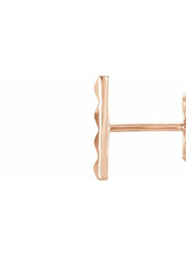 14K White Gold Pyramid Bar Earrings
