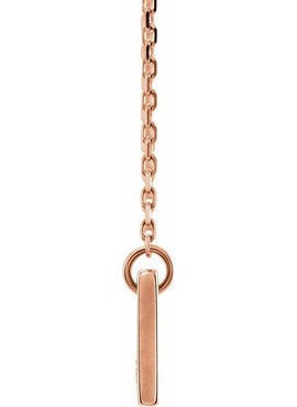14K White Gold .03 CT Natural Diamond Engravable Bar 17