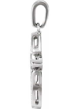 14K White Gold 1/4 CTW Natural Diamond Cross Pendant