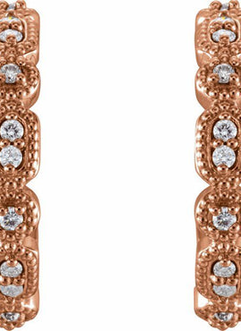 14K White Gold 1/8 CTW Natural Diamond 13.36 mm Hoop Earrings