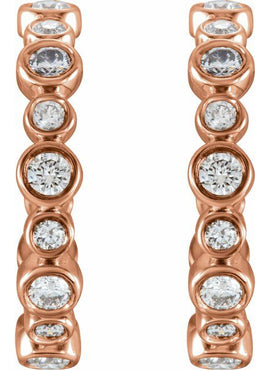 14K White Gold 1/4 CTW Natural Diamond 10.5 mm Hoop Earrings