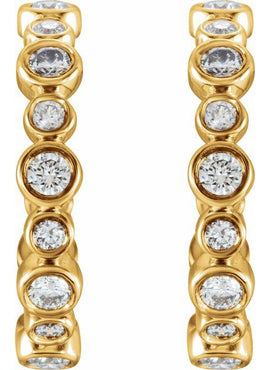 14K White Gold 1/4 CTW Natural Diamond 10.5 mm Hoop Earrings