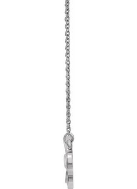 14K White Gold Clover 18