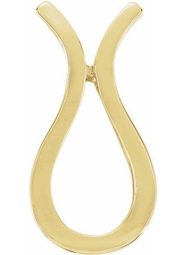 14K White Gold 20.7x10 mm Freeform Pendant