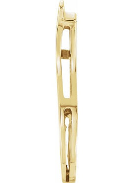 14K White Gold 20.7x10 mm Freeform Pendant