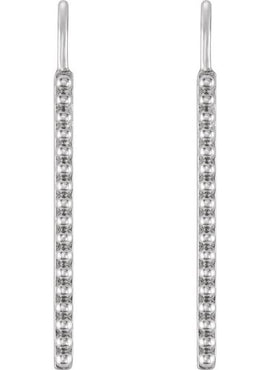 14K White Gold Beaded Earrings