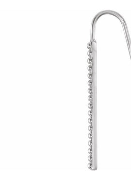 14K White Gold Beaded Earrings