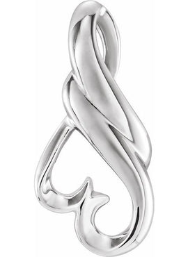 14K White Gold Freeform Pendant