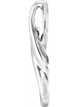 14K White Gold Freeform Pendant