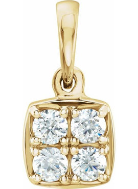 14K White Gold 1/4 CTW Natural Diamond Pendant