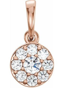 14K White Gold 1/4 CTW Natural Diamond Cluster Pendant