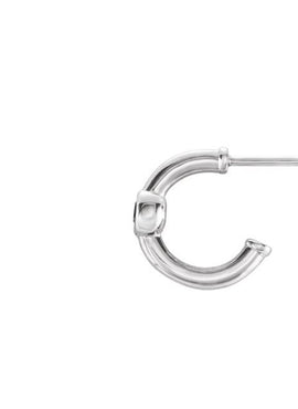 14K White Gold 1/5 CTW  Natural Diamond Huggie Hoop Earrings