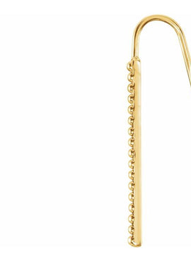 14K White Gold Beaded Earrings